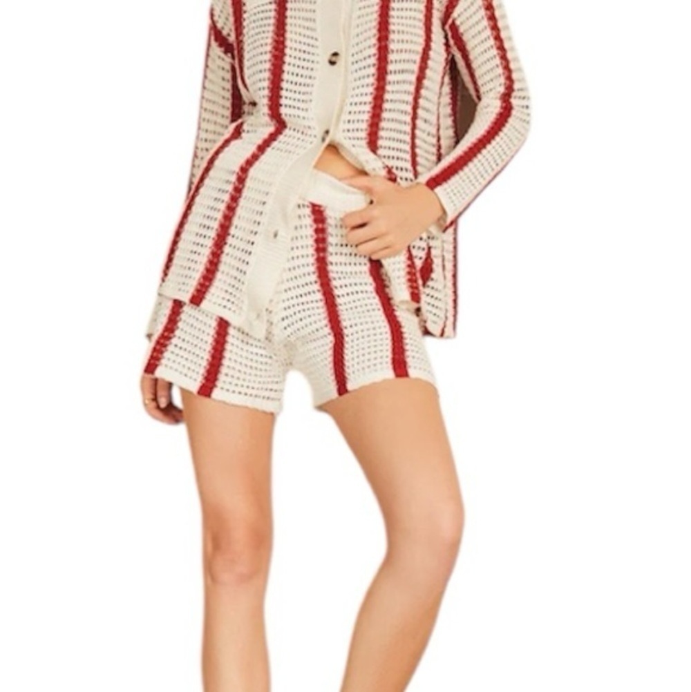 Commense Puglia Stripe Crochet Shorts
